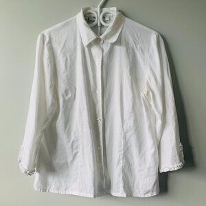 Melanie Lyne linen white blouse size Large